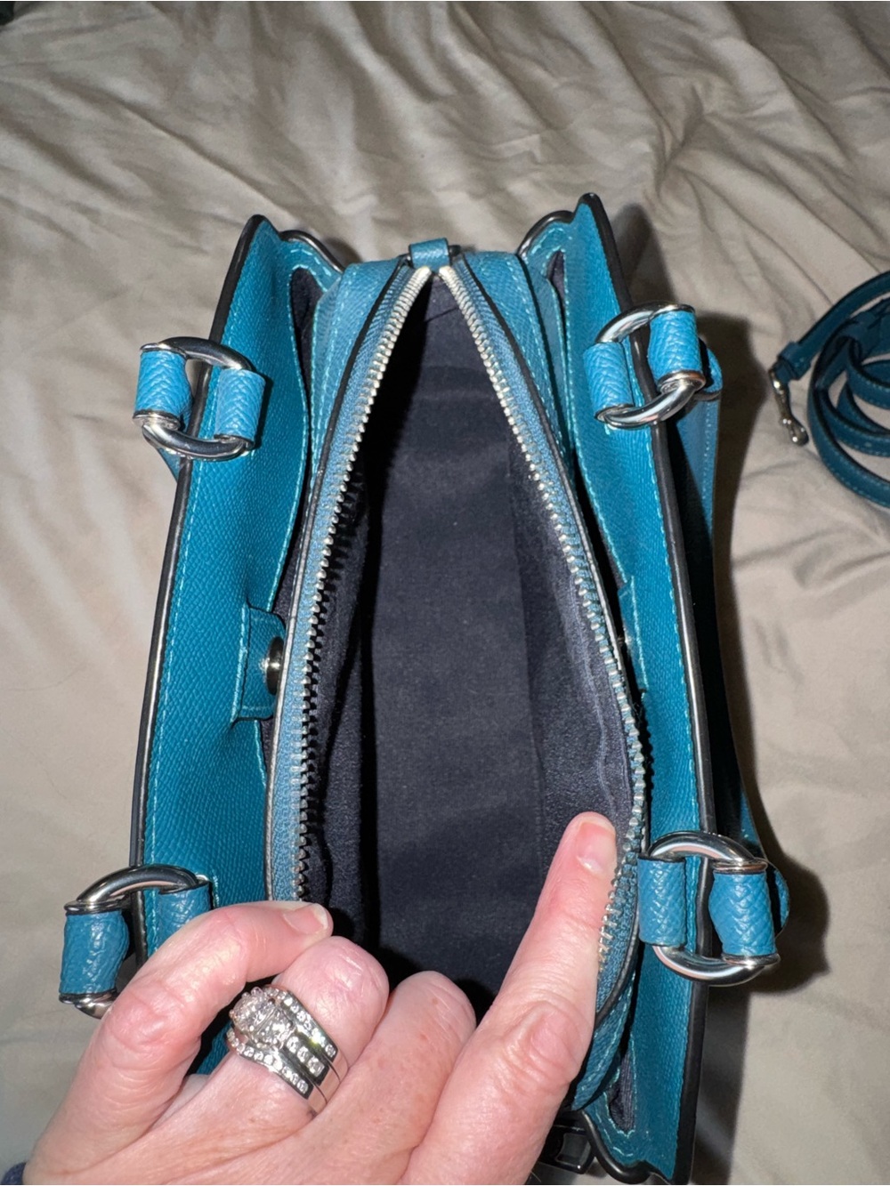 Coach Small Lillie Tote Bag - Teal - Picture 3 of 11